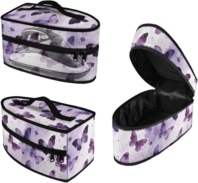 Butterfly Print Steam Iron Case Portable Travel Iron Organizer Handheld Steamer Holder with Handle Waterproof Travel Accessories, Case Only