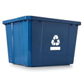 Gracious Living Medium Curbside Blue Box, Plastic 17 Gallon/64 Litre Home Trash Can Refuse and Recycling Bin Container with Built-in Handles (1 Pack)
