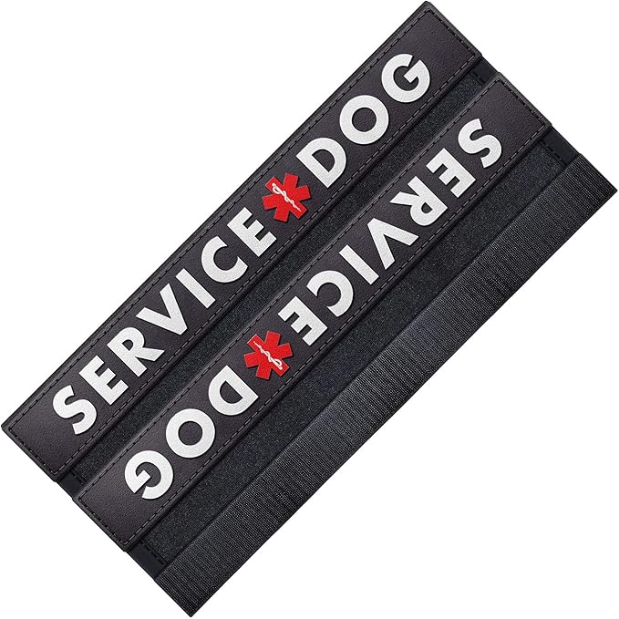 Tuff Pupper Waterproof Leash Sleeve | Fits Any Standard Size 1 Inch Wide Leash | Dual Sided Message | Durable Neoprene & Silicone | Odor & Stink Proof | Easy Secure On & Off (2 Pack, Service Dog)