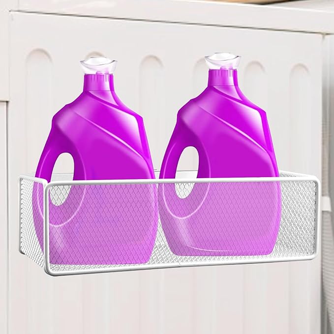 Magnetic Shelf for Washing Machine, Washer Dryer Shelf, Magnetic Lint Bin for Laundry Room, Spice Rack, 11lb Capacity basket for Washer/Dryer, Fridge & Small Spaces