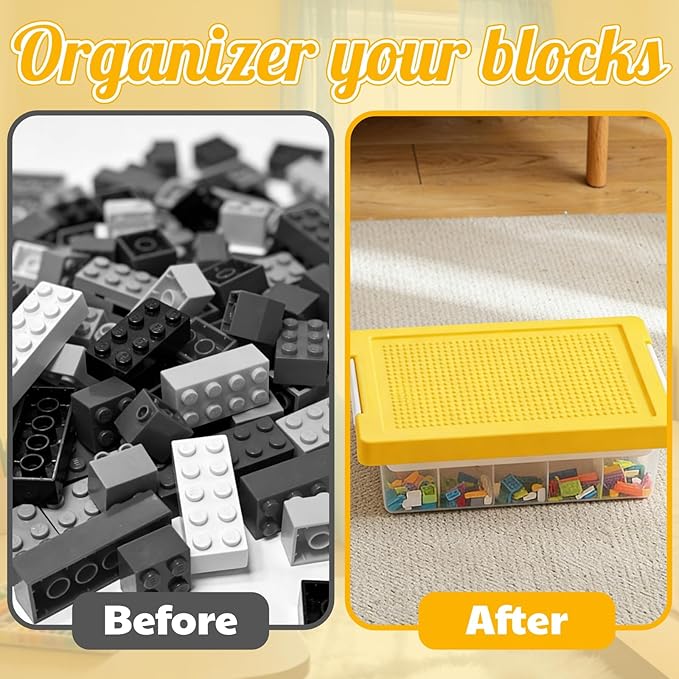 Plastic Organizer Bin, Double Layer Storage Box with Lid Cover, 30 Compartment Portable Craft Container for Home, Office