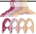 12 Pcs Travel Hangers Cruise Ship Essentials Foldable Portable Plastic Vacation Hangers Non Slip Clothes Drying Rack Travel Accessories for Dormitory School Hotel Laundry (Stylish Color)