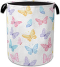 Colorful Butterfly Laundry Basket Collapsible Laundry Hamper Oxford Clothes Toy Storage Bin for Bathroom Bedroom Room Decor 16 X 20.8 Inch