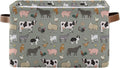 Farm Animals Pattern Rectangle Storage Bin, 15 x 11 x 9.5 in, Collapsible Organizer Storage Basket for Home Décor