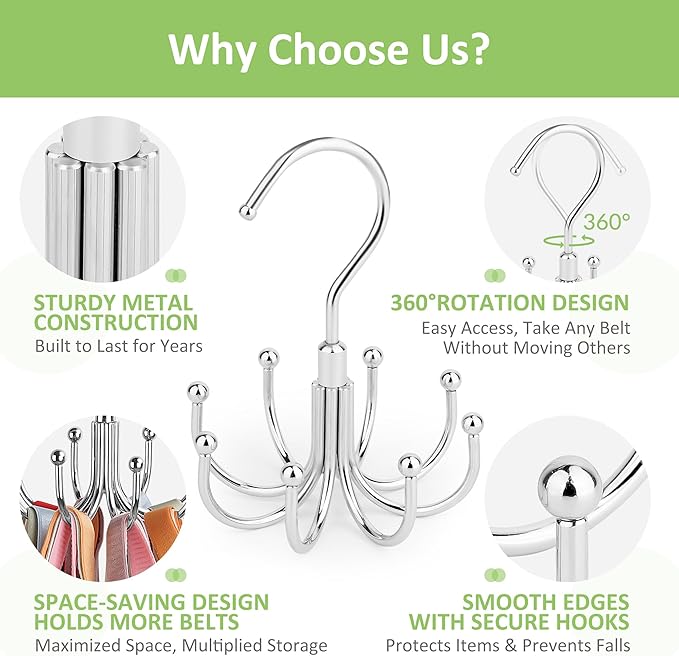 Tank Top Hanger, Rotatable Bra Hanger for Closet, Max 24 Capacity Metal Tank Top Holder Storage Space Saving Sport Bra Organizer, Silver