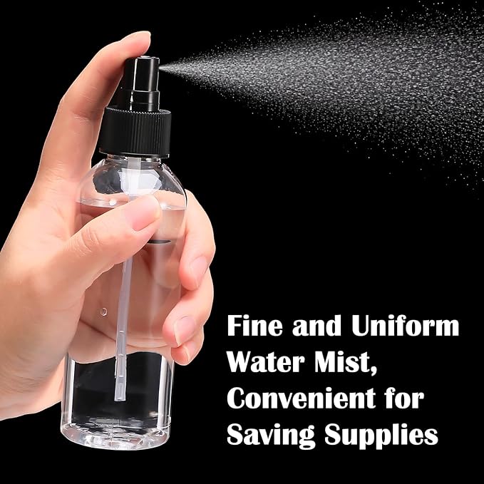 24 Pack Spray Bottle Top, Spray Bottle Nozzle Replacement, 24/410 Fine Mist Spray Caps with 5.9" Dip Tube, Plastic Sprayer Pump for Toners and Essential Oil Bottles, Home, Kitchen Black
