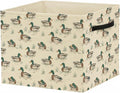 Vintage Mallard Duck Storage Bin Box with Handles, Rustic Pond Mallard Duck Foldable Baskets Organizer for Kids Room Nursery Bedroom Bathroom Clothes Toys Books, Toybox for Boys