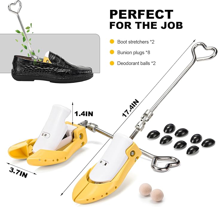 Boot Stretchers for Cowboy Boots Thick Wide Feet, Adjustable Men Women Shoe High Instep & Width Toe Box Expander