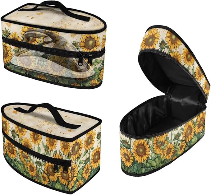 Sunflower Butterfly Note Iron Storage Case Compatible with Most Iron Colorful Wear-resistant Clothes Iron Storage Case for Travel or Storage