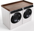 Washer Dryer Countertop, 27.5" x 54“ Wood Washer and Dryer Countertop with Edge Rails for Laundry Room Organization and Storage, Dark Walnut