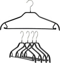 MAWA by Reston Lloyd Silhouette Series Non-Slip Space Saving Clothes Hanger with Bar & Hook for Pants and Skirts, Style 41/FRS, Set of 5, Black