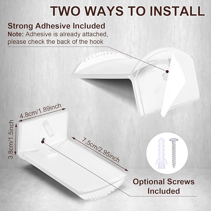 2.9 Inch Hat Hooks for Wall, 8 Pack Cowboy Hat Holder Wide Brimmed Hat Rack Organizer Strong Adhesive Cowboy Hat Hangers Storage Wall Mount for Cowboy, Sun Hats, Baseball Caps (Clear)