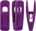 Trgowaul Purple Velvet Hangers Clips, Pants Hangers Velvet Clips, Strong Finger Clips Perfect for Thin Velvet Hangers (20 Pcs, Purple)