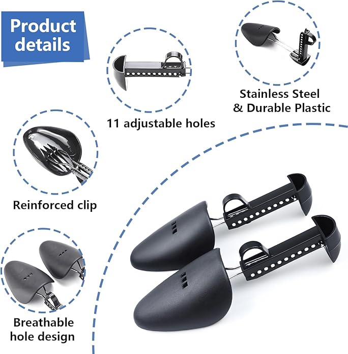 Shoe Stretcher, Plastic Shoe Tree for Men, Adjustable Shoe Stretcher Boot Holder Shaper Support