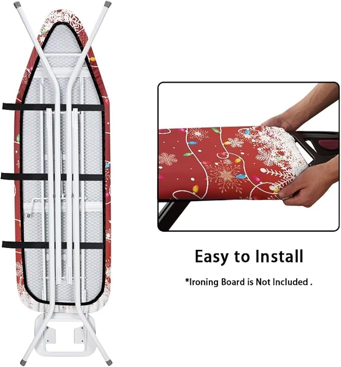 Ironing Board Cover Christmas String Lights Design Thick Table Top Ironing Board Cover Ventilate Iron Board Cover and Pad Ironing Accessories 54x15 inches