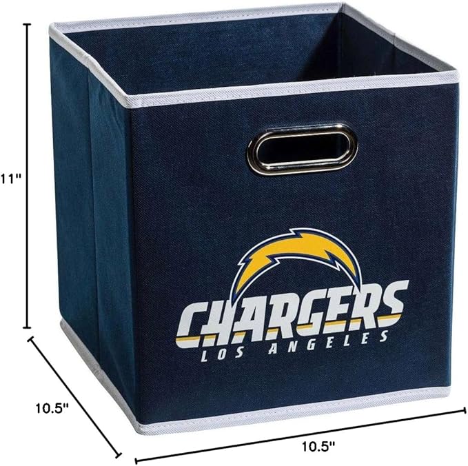 Franklin Sports NFL Storage Bins - Collapsible Cube Container + Basket - NFL Office, Bedroom + Living Room - 11"x11"