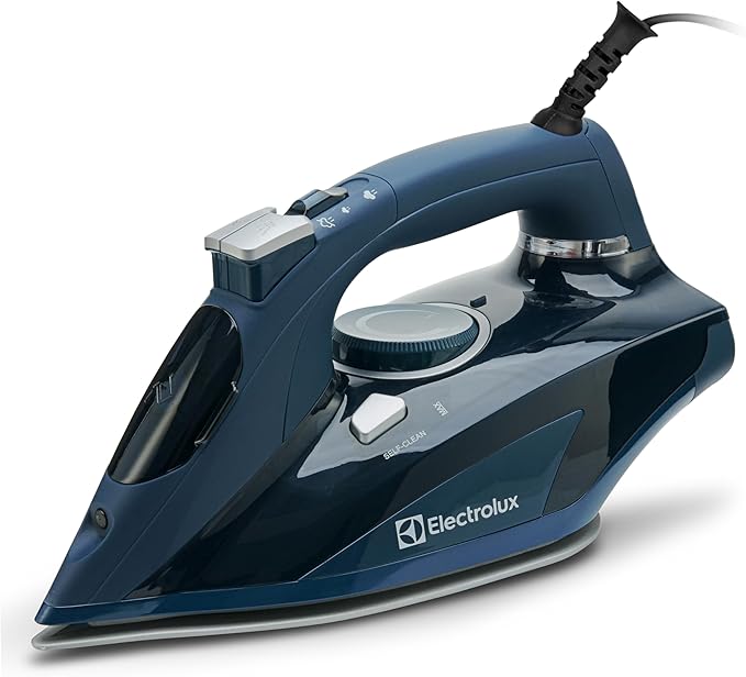 Electrolux Professional Steam Iron for Ironing Clothes, 1700 Watt Clothing Iron with Adjustable Steamer, Titanium Infused Ceramic Sole Plate, Self Clean, Auto Shut Off, Even Heat Distribution - Blue