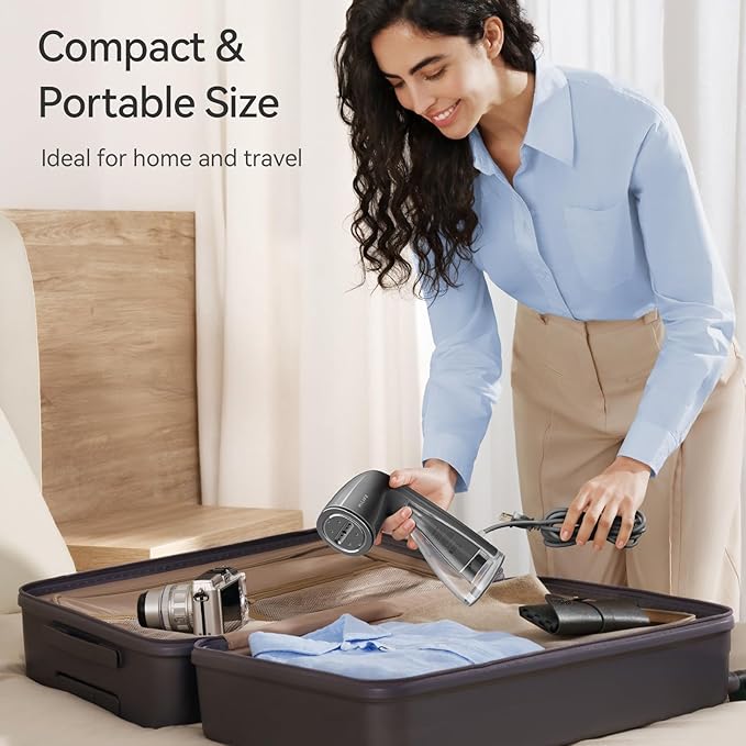 HiLIFE Steamer for Clothes, 1100W Clothes Steamer, Fast Wrinkle Removal with Large 300ml Tank, Ideal for All Fabrics, Easy to Use, Compact and Portable Travel Garment Steamer