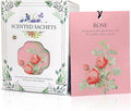 Rose Scented Sachet Bags - 12 Pack Closet & Drawer Freshener, Long Lasting Odor Eliminator for Wardrobes, Cars & Storage, Home Fragrance Air Freshener Sachets