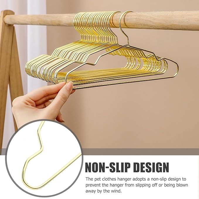 Pet Clothes Hangers Mini Metal Dog Hangers Small Cat Clothes Rack for Closet Nursery Baby Kids Storage Organizer