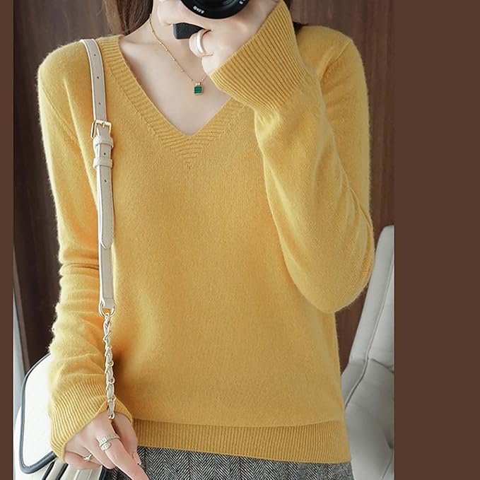 Merino Wool Cashmere Sweaters for Women 2025 Oversized Soft Sweater Long Sleeves Casual Loose Pullover Knitted Tops
