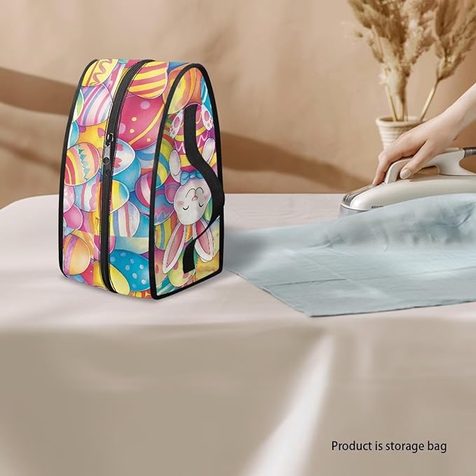 Easter Egg Steam Iron Storage Bag with Zipper Handle,Easter Sunday Foldable Portable Iron Storage Case Protective Carrying Bag Universal for Most Irons