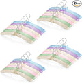Jetec 24 Pieces Satin Padded Hangers with 360° Swiveling Hook Sponge Shoulder Pads Hanger for Coat, Sweaters, Blouse, Wedding Dress, Women Cloths (Champagne,Beige,Blue,Pink,Lavender,Green)