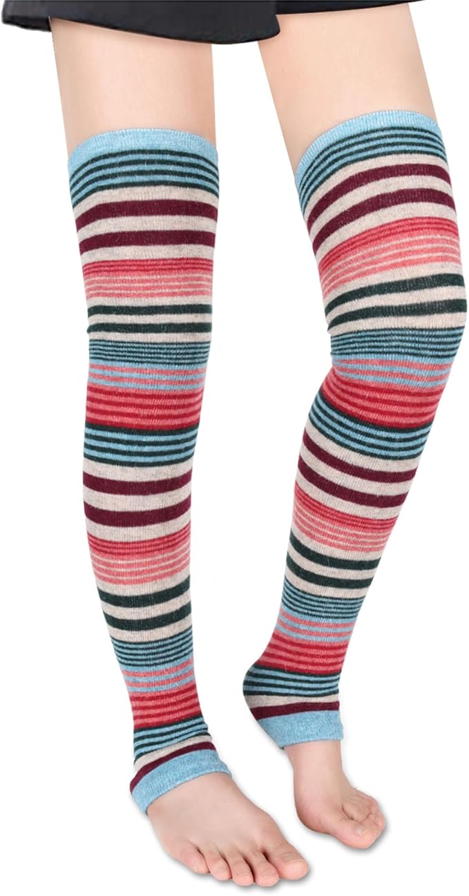 Benefeet Sox Wool Knit Leg Warmers for Women Vintage Boho Leg Warmers Long Winter Warm Thigh High Footless Boot Socks