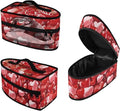 Love Heart Steam Iron Storage Bag with Zipper Handle,Red Iron Protective Cover for Valentine's Day Dust-proof Travel Irons Holder - 11.8x6.69x5.5 in
