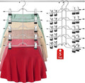 Pants Skirt Hangers with Clips, 2 Pack Pant Hangers Skirt Hangers Space Saving Closet Hanger Organizer Closet Organizers and Storage