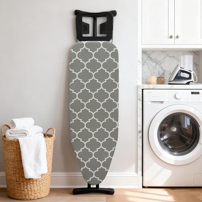 Ironing Board Cover and Pad, Sewn-in Thick Feltpads, Elastic Edge,13"x43"Scorch & Stain-Resistant Replacement Ironing Board Cover, Fits Standard Ironing Boards, Durability & Easy to Install