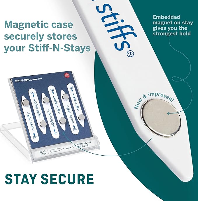 Würkin Stiffs Plastic Magnetic Collar Stays As Seen on Shark Tank | Stiff-N-Stays Collar Inserts