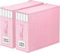 2 Pack Bed Sheet Closet Organizers and Storage,Sturdy Foldable Storage Containers with Window and Label,Storage and Organization for Bedding Sheets,Duvet Covers,Blankets (Pink)