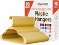 Plastic Clothes Hangers – Heavy Duty Hanger Set, for Organizing Clothes, Dresses, and Coat, Holds Up to 5 lbs, Space-Saving Hangers with Non-Slip Shoulder Grooves, Pack of 10, Yellow