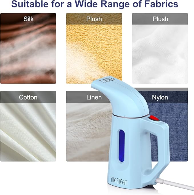 Handheld Steamer for Clothes Wrinkle Removes,Garment Steamer for Hat,1.5lbs Lightly,40s Fast Heat-up,8 FT Power Cord,800W, for Home and Travel with Automatic Shut-Off Safety Protection (blue)