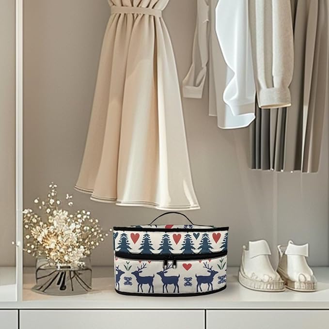 Iron Storage Case for Travel or Storage Easy to Store and Carry Iron and Other Small Items Steam Iron Storage Bag, Christmas Tree Elk