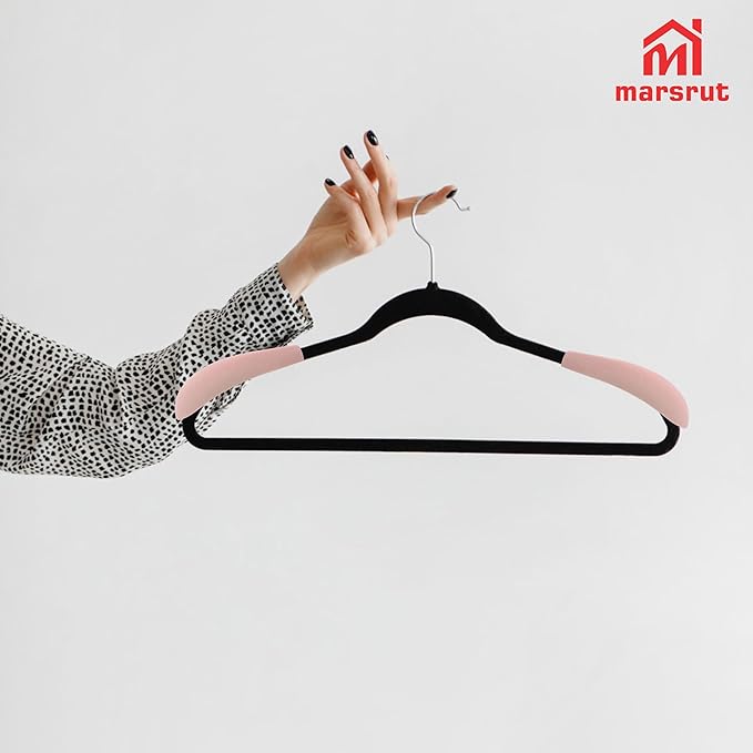 10pcs Velvet Hanger Shoulder Pads Forms Shapers, Non-Slip Cute Flocking Protectors Cushion, ONLY for Velvet Hangers with 0.18-0.2" Thickness, for Home Hotel Dorm Closet Wardrobe Accessories