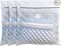 FOYERNUAGE 3pcs PREMIUM Honeycomb Mesh Laundry Bags for Delicates with Zipper,Travel Storage Organize Bags,Wash Bags for Hosiery,Jacket,Coat,Blanket,Quilt,Sheet,Extra Strong,Extra Large 24×24inch(3XL)