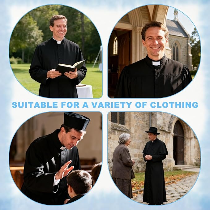 5pcs Tab Collars for Clergy Shirt, Foam White Priest Clergy Shirt Insert Tab Collars Minimalist Clothing Accessories for Women Men