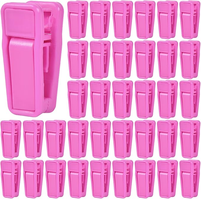 40 Pcs Plastic Baby Hanger Clips Slim-line Finger Clips Set for Clothes Hanger Velvet Hanger (Pink)