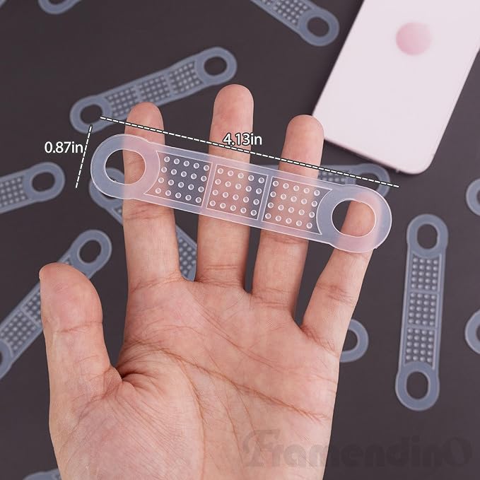 Framendino, 100 Pack Clear Non-Slip Rubber Clothes Hanger Grips Clothing Strips Hanging Accessories