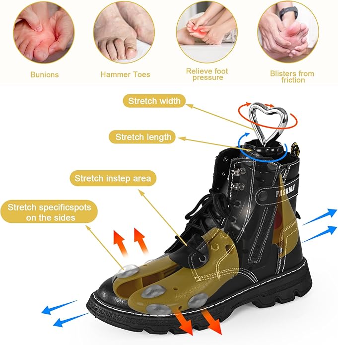 Shoe Stretcher Women Men, Boot Stretcher Wide Feet, 4-Way Shoe Widener & Expander for Stretch Length & Width