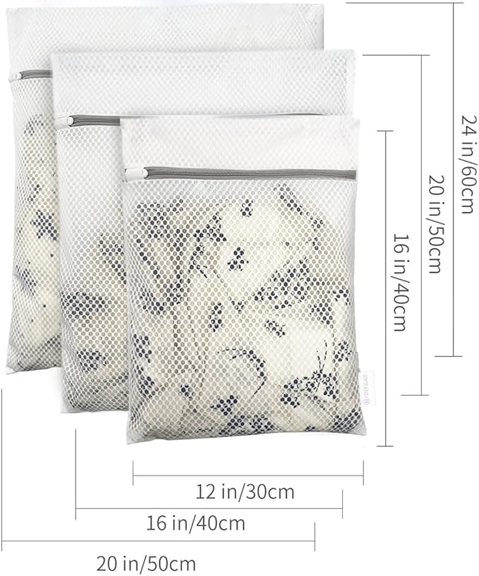 Honeycomb Mesh Laundry Bags for Delicates, Travel Storage Organize Bags,Clothing Washing Bags for Underwear, Lingerie, Bra, Blouse, Stocking, Socks, Jacket, Coat, Blanket, Shoes,Extra Strong(S+M+L)