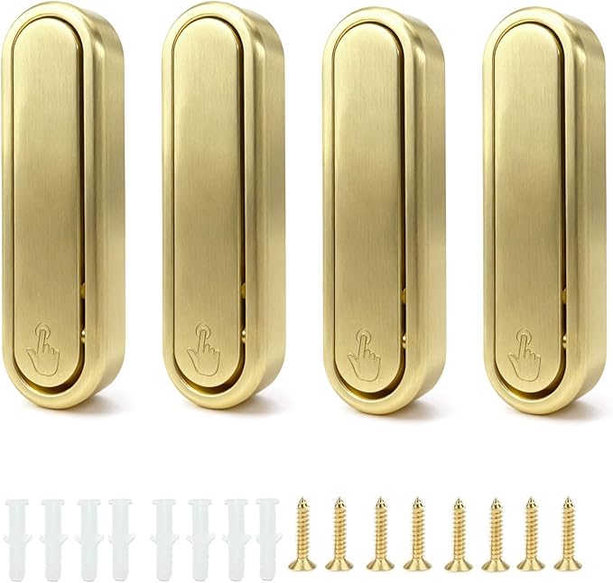 4PCS Folding Coat Hooks,Gold Wall Hooks for Hanging – 4 Folding Coat Hooks, Flip Down Heavy Duty Hooks Robe Hook Wall Mounted for Clothes, Towels, Hats & More