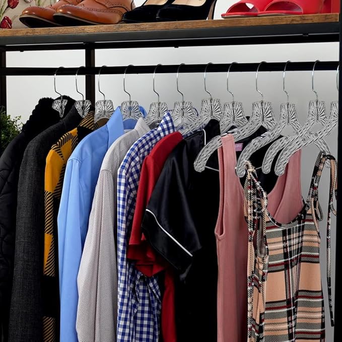 Clothes Hangers Plastic Set of 25 Pack Heavy Duty Hanger Dresses, T-Shirts Shirt Dress Blouse Hangers for Closet Organization Crystal Hangers Women and Men Coat Hanger