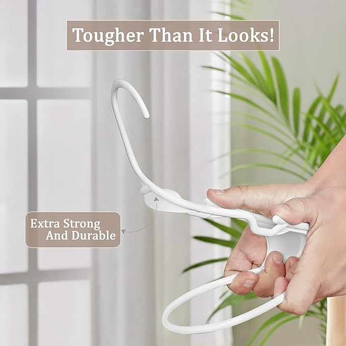 Utopia Home Clothes Hangers 20 Pack - Plastic Hangers Space Saving - Durable Coat Hanger with Shoulder Grooves (White)