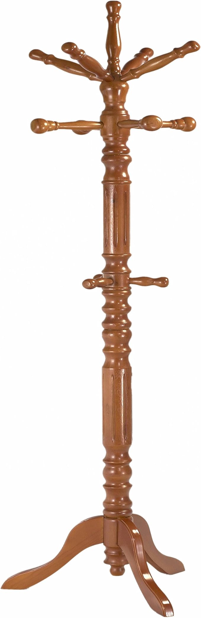 Frenchi Furniture Coat Rack with Spinning Top Portion in Dark Walnut Finish