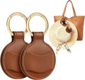 Niveaya Upgraded Magnetic Hat Clip for Hanging Sunglasses, 2-Pack Stylish Hat Clip for Travel Bag Luggage Backpack, Strong Magnet Hat Holder, Hands-Free, Beach Cruise Vacation Essentials, Brown+Brown