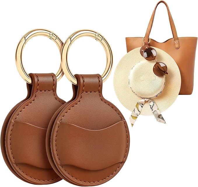 Niveaya Upgraded Magnetic Hat Clip for Hanging Sunglasses, 2-Pack Stylish Hat Clip for Travel Bag Luggage Backpack, Strong Magnet Hat Holder, Hands-Free, Beach Cruise Vacation Essentials, Brown+Brown