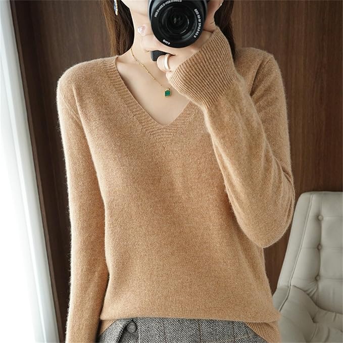 Merino Wool Cashmere Sweaters for Women 2025 Oversized Soft Sweater Long Sleeves Casual Loose Pullover Knitted Tops